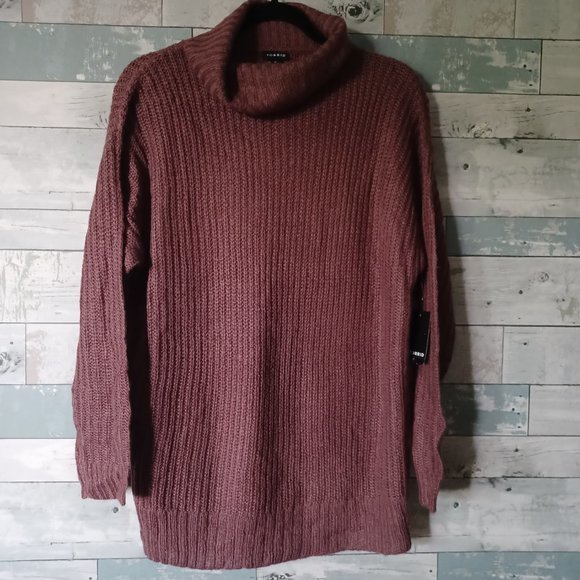 NWT Torrid Size 0X (L or 12) Walnut Turtleneck Pullover Sweater - Picture 2 of 5